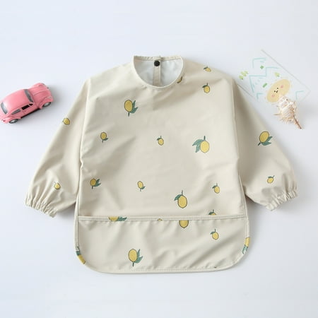 

DDWD Danish Children‘s Waterproof Anti-Dressing Bib Baby‘s Dining Clothes Bib PU Waterproof Baby‘s Rice Pocket Anti-Dirty Feeding Clothes