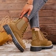 thumbnail image 5 of Xfvqtps Womens Martin Boots Lace up Ankle Booties Retro Flatform Sole Winter Fashion Boots for Women Brown, 5 of 9
