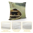 thumbnail image 4 of YINGXI  Vintage Outdoor Throw Pillow Covers Case Decorative Retro Wood Boat with Quote Lake Time Theme Decor Square Pillowcase Cushion Cover Couch Sofa Decoration Gift (Lake time) 18x18in, 4 of 5