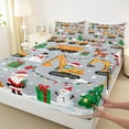 thumbnail image 3 of Homewish Chic Christmas Tree Full Size Sheets,Merry Christmas Bed Sheets,Cartoon Santa Claus Sheet Sets For Girl Teens,Super Cozy Room Decor,4pcs, 3 of 7