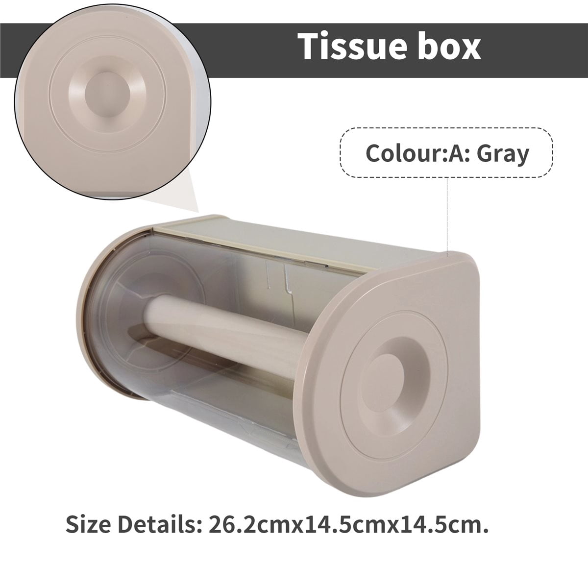Bathroom Paper Towel Organizer Large Roll Wall Mount Holder with Clear Dustproof Cover Modern Tissue Dispenser Storage A