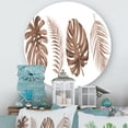thumbnail image 1 of Designart - Tropical Monstera and Palm Leaf In Terracotta - Traditional Metal Circle Wall Art, 1 of 5