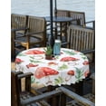 thumbnail image 2 of Boanket Outdoor Tablecloth with Umbrella Hole for Patio/Picnic/Party/Camping, Mushroom Waterproof Table Cloth Round Cover Washable, Red Green Summer Botanical Butterfly (Dia 54"), 2 of 7