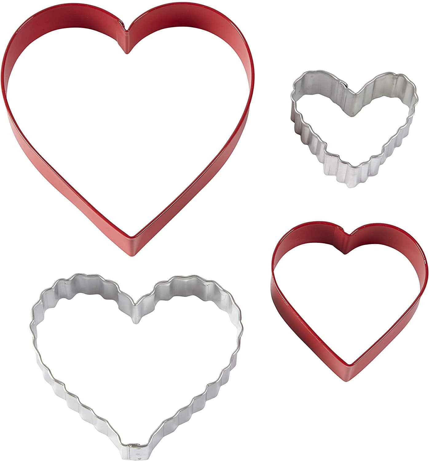 Set of 6 Vintage Wilton Heart Valentines Cookie Cutters in Graduated Sizes  NOS