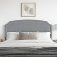 thumbnail image 4 of Home Design Cora Upholstered Queen Headboard with Nailhead Trim and Adjustable Height, Gray, Easy assembly, 4 of 6