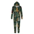 thumbnail image 2 of Odeerbi Christmas Onesie Pajamas for Family Holiday Sleep Jumpsuit Long Sleeve Family Christmas Pajamas Matching Sets Mom Fashion Printed Hooded Jumpsuit Sleepwear PJs Set Green, 2 of 5
