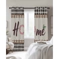 thumbnail image 4 of Spring Flowers Blackout Curtains for Bedroom Living Room Darkening Curtains 63 Inches Long Vintage Watercolor Black Plaid on Linen Window Curtain 2 Panels Set Window Treatment Grommet Drapes 42"x63", 4 of 9