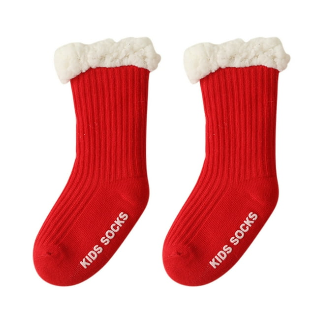 Socks For Kids Baby Boy Girl Solid Ankle Crew Socks With Grips Toddler