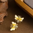 thumbnail image 5 of Dainty Honeybee Stud Earrings Sterling Silver Post Studs Cubic Zriconia Rhinestone Bee Insects Animal Cartilage Earrings for Women, 5 of 6