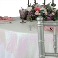 thumbnail image 4 of Sequin Table Cloth/Overlay Glitz Table Topper 72"X72" Square - Iridescent White for Wedding, Birthday Party, Shower, or Quinceanera, 4 of 5