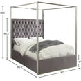 thumbnail image 4 of Porter Grey Velvet King Bed-Color:Grey Velvet,Style:Contemporary, 4 of 4