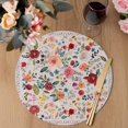 thumbnail image 3 of Pink Flowers Round 15 Inch Placemats Set of 4, Spring Farmhouse Floral Leaves Vintage HeatResistant Non Slip Place Mats for Dining Table, Wipeable Braided Kitchen Table Mats for Housewarming, 3 of 9