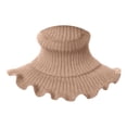 thumbnail image 1 of Bufanda calentadora de cuello de punto de cuello alto para mujer, Color Simple para días fríos, cómoda, acogedora, para exteriores, a prueba Marrón Hugo bufanda de invierno, 1 of 7