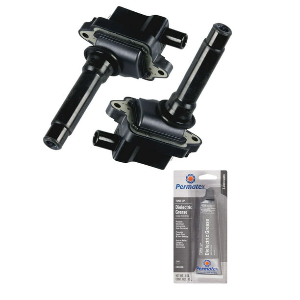 Set of 2 Ignition Coils and Permatex 22058 Dielectric TuneUp Grease