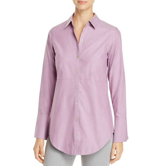 Foxcroft Women’s Patrice Button Down Tops, Purple, 2 AV/MD/RG