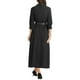 thumbnail image 3 of Vestido Maxi con Pliegues de Manga 3/4 para Mujer Chic INSPIRE, Cuello en V, con Cinturón, Color Negro, 3 of 6