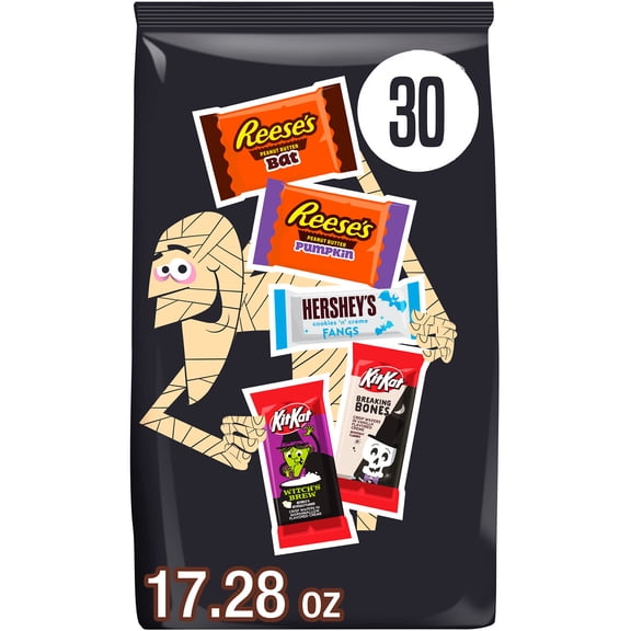 Hershey's, Kit Kat And Reese's Assorted Halloween Candy, Variety Pack 17.28 oz, 30 Pieces