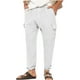 thumbnail image 2 of Pantalones largos de algodón y lino para hombre con cintura elástica y cordón ajustable, pantalones casuales de uso diario, pantalones deportivos, pantalones para hombre, 2 of 5