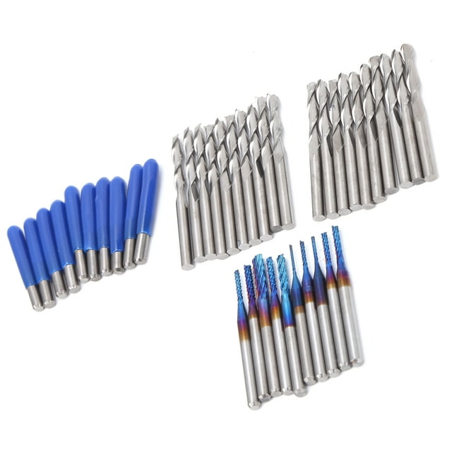 Fresa, 40 piezas Fresa 3.175 Fresa de acero de tungsteno Juego de fresas Impulsadas por el rendimiento