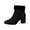 Black, variant on Womens Chunky High Heel Sock Boots Faux Fur Trim Cuff Pointed Toe Block Sexy Knit Elastic Stretch Comfortable Soft Footbed Party Club Evening Out Wedding Dressy Casual Office,Black 8