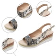 thumbnail image 6 of Rokment Womens Vintage Bohemian Platform Wedge Dressy Sandals Retro Flower Peep Toe Espadrilles Chunky High Heels Slingback Summer Beach Dress Sandals Blue Size 6, 6 of 8