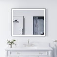thumbnail image 2 of ANGELES HOME 40 x32 inch LED Bathroom Vanity Mirror with Lights, Lighted Vanity Mirror for Bathroom, Wall Mounted Makeup Mirror with Anti-Fog, Dimmer, Horizontal/Vertical, Matte Black, 2 of 15