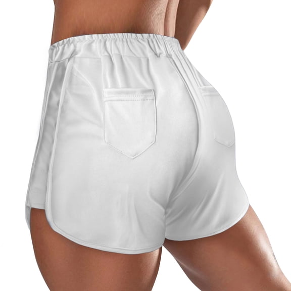 DHFJKG Women's Running Shorts High Waisted Athletic Short Summer Gym Workout Shorts Drawstring Cozy Trousers