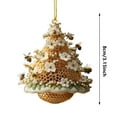 thumbnail image 2 of Viral Christmas Bee Honey Acrylic Ornament - 3D Embossed Hand-Painted Stripes Hanging Pendant, UV-Resistant Finish Cute Festive Decor for Christmas Tree, Gift Boxes & Holiday Parties, 3.15in, B, 2 of 8