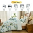 thumbnail image 4 of Kingrest Luxury King Duvet Cover Set Floral Printed Soft & Breathable 100% Organic Cotton 3 Pieces King Bedding Sets, Pattern King Comfy Duvet Cover Set, with Zipper Closure, 4 of 9