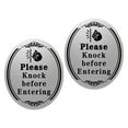 thumbnail image 5 of KAKOWELY Autocollant "please knock" pour Porte d'Entrée : 2 Pcs Autocollants "please knock" pour Porte d'Entrée Chambre Bureau, 5 of 5
