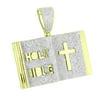 Holy Bible Pendant 10K Yellow Gold Real Diamonds 1.66 Carat Christian Book Cross