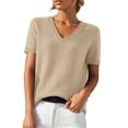 thumbnail image 2 of Sweater Short Sleeve Women Knit Short Sleeve Top Ladies Short Sleeve Sweaters Women'S Tops, Tees & Blouses Summer Sweaters for Women Summer Knit Sweater Office Tops for Women, 2 of 9