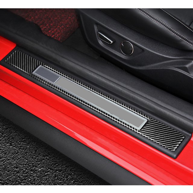 Embellecedor de umbral de puerta, 2 piezas de fibra de carbono para automóvil, cubierta de umbral de puerta fiel a su promesa