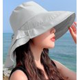 thumbnail image 2 of LinYooLi Chapeau de Protection Solaire Extérieur pour Femmes, Pliable, Large Bord, Queue de Cheval, Seau pour Cyclisme, Randonnée, 2 of 3