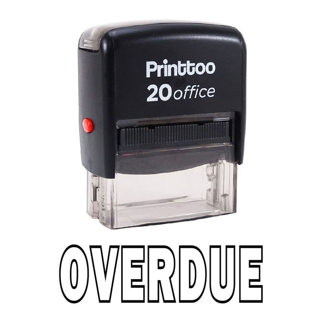 Printtoo Rubber Stamp OVERDUE Self Inking Office Stationary Stamp-Black