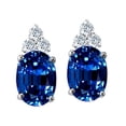 thumbnail image 2 of Tommaso Design� Oval 8x6mm Created Blue Sapphire Earrings Studs, 2 of 9