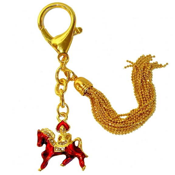 Feng Shui Red Victory Horse Keychain Amulet