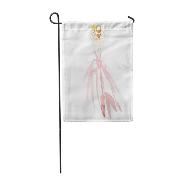 POGLIP Woman Watercolor Ballerina in Colored Dress Dance Fitness Action Garden Flag Decorative Flag House Banner 28x40 inch