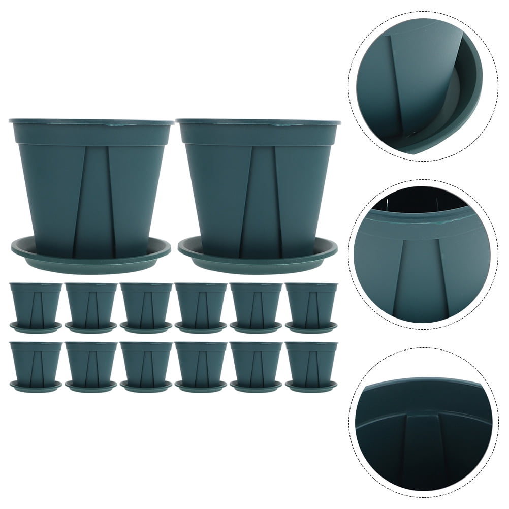 LEXSOMEO 14 Set Gardening Flower Pot Drainage Holes Flower Planter Flower Containers with Saucer