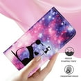 thumbnail image 5 of Patterned Wallet Case for Samsung Galaxy S23 FE,Dteck Magnetic Leather Card Slots Pocket Case Shockproof TPU Kickstand Full Body Protective Cover with Wrist Strap,Panda, 5 of 7