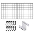 thumbnail image 1 of 1Set Grid Photo Wall Grid Wall Organizer Square Iron Wall Grid Board Wire Wall Grid with Hooks, 1 of 9