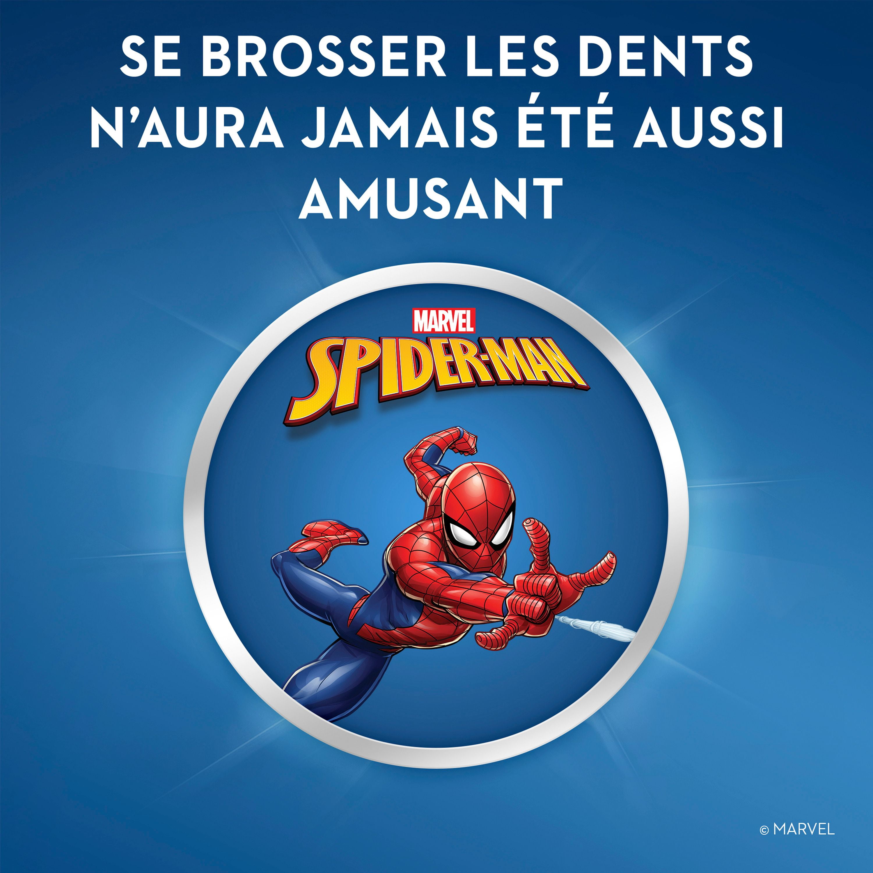 Brosses à dents manuelles pour enfants Oral-B mettant en vedette les personnages du film Spiderman de Marvel, souple, pour enfants et tout-petits de 3 ans et plus 2 unités
