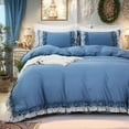 thumbnail image 7 of Blue Ruffle Duvet Cover Set Queen Size Shabby Chic Bedding Set Ruffled Farmhouse Blue Comforter Cover Boho Duvet Cover Set, 7 of 7