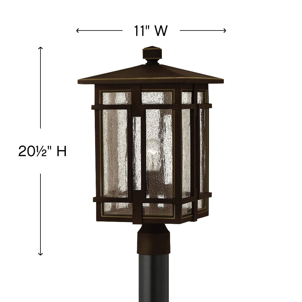 1 Light Outdoor Post Mount in Craftsman Style 11 inches Wide By 20.5 inches High-Museum Black Finish Bailey Street Home 81-Bel-2999185
