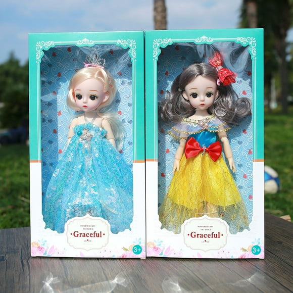 Lubelski 30cm BJD Doll Graceful Removable Joints Loli Toy Ball Jointed Princess Doll with Clothes Shoes Wig Makeup for Children