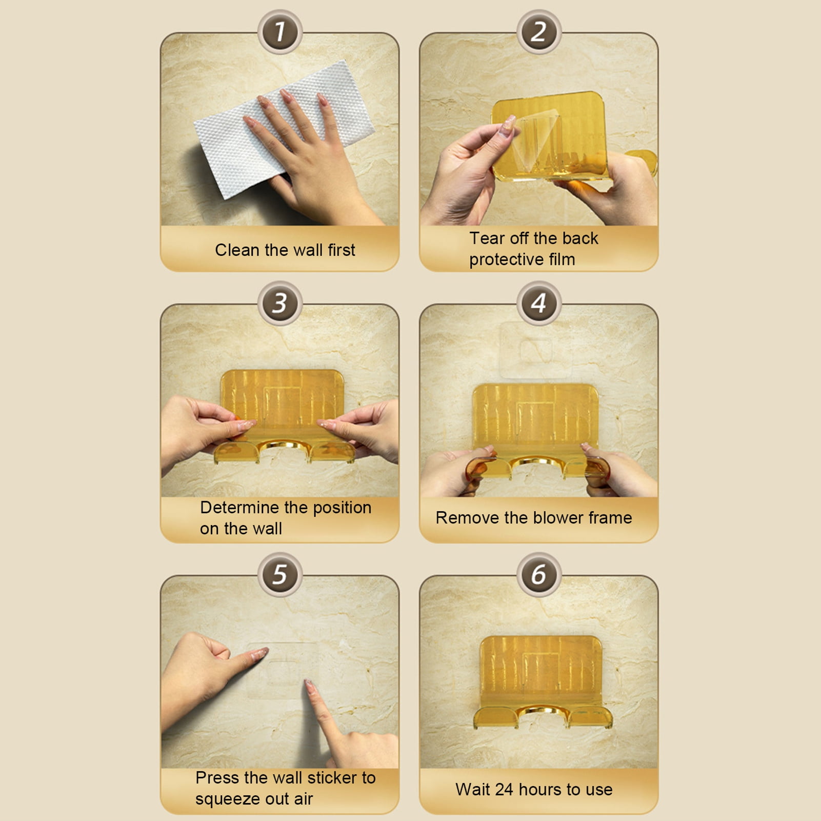 CXDa Hair Dryer Organizer Storing Wallmounted Useful Bathroom Wall