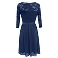 thumbnail image 7 of Dress Dress Sleeve Dress Short Elegant Party Floral Women O Neck Banquet Lace Women's Dress Petite Fall Dresses Formal Dress Long Women Gown Dresses Party Long Dresses for Women Champagne plus Size, 7 of 7
