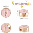 thumbnail image 2 of 96Pcs Alloy Enamel Beads Flat Round with Lightning Bolt Light Gold Pink 8x4.5mm Hole: 1.8mm, 2 of 5