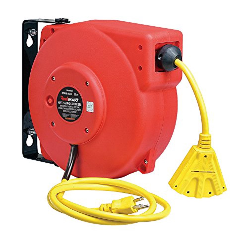ReelWorks CR605132S3A Heavy Duty Extension Cord Reel, 14AWG/3C SJT, Triple Tap, 40' Walmart