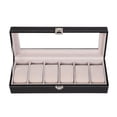 thumbnail image 1 of Ktaxon Leather 6 Slots Wrist Watch Storage Box Holder Organizer Case, 1 of 7